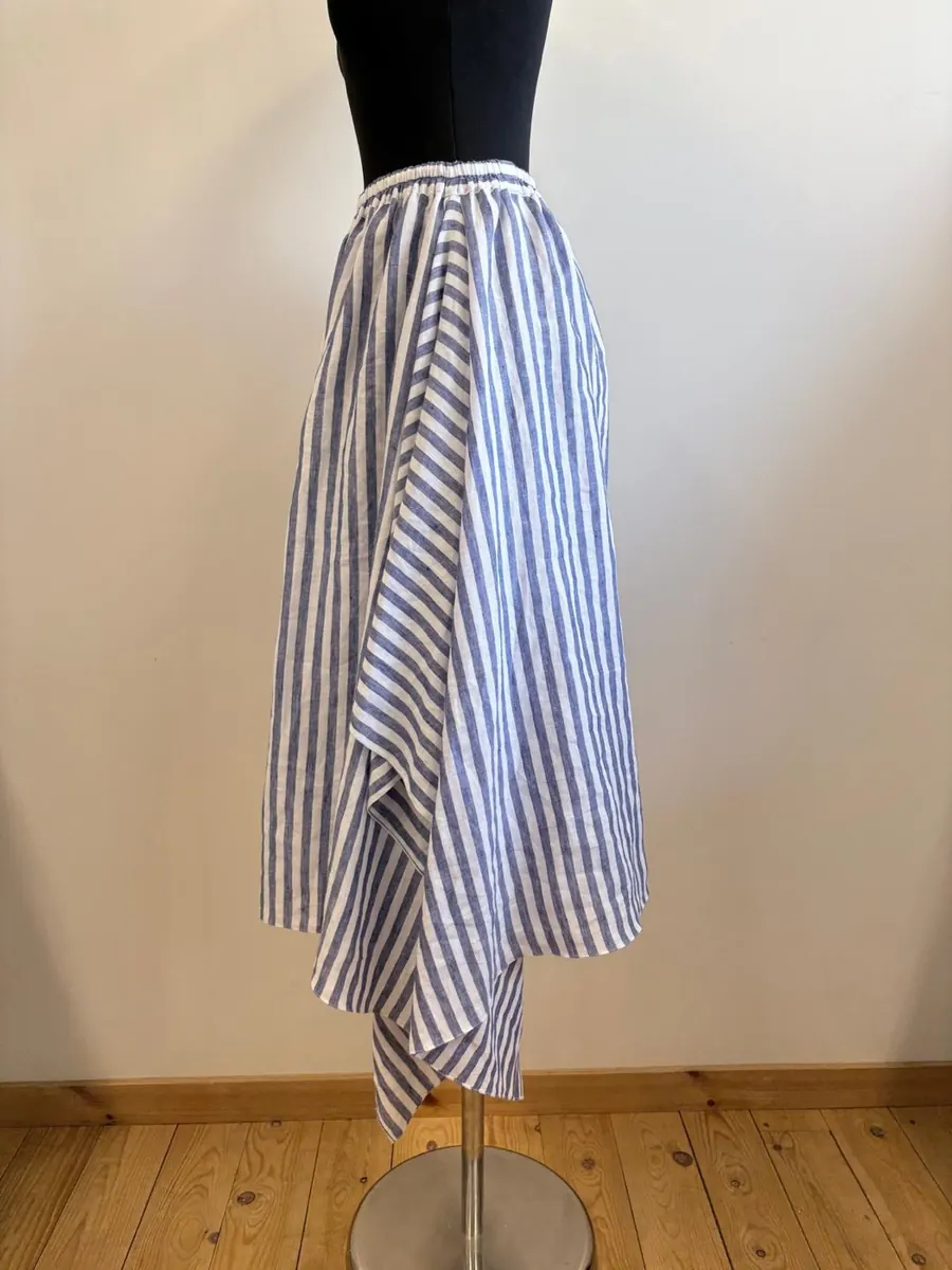 Asymmetric Linen Skirt detail 1
