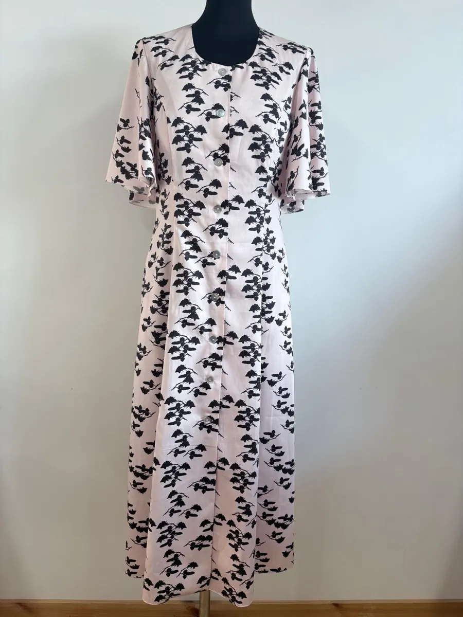 Blush floral button maxi dress made in the studio